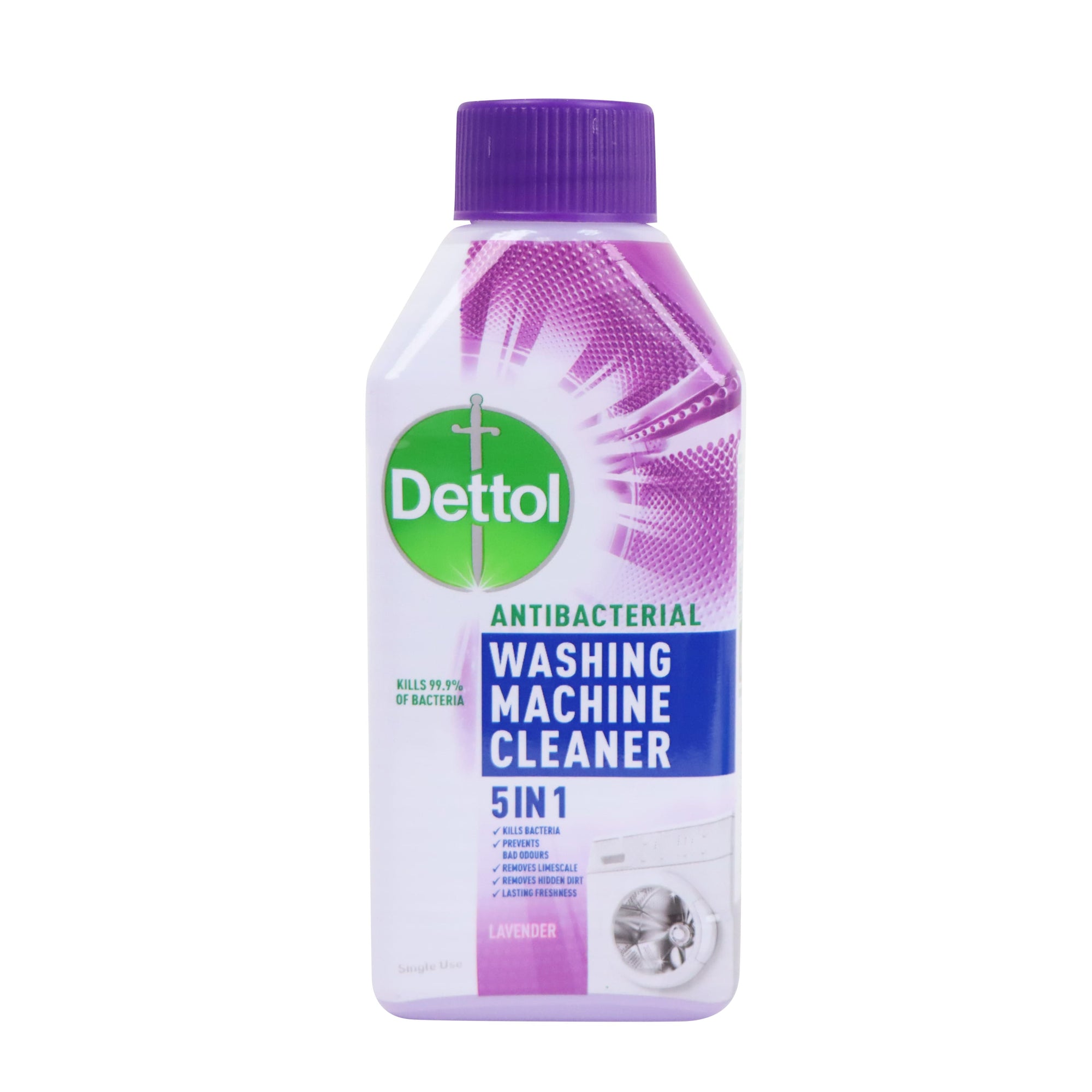 Dettol 5-in-1 Antibacterial Washing Machine Cleaner 250ml (Lavender)