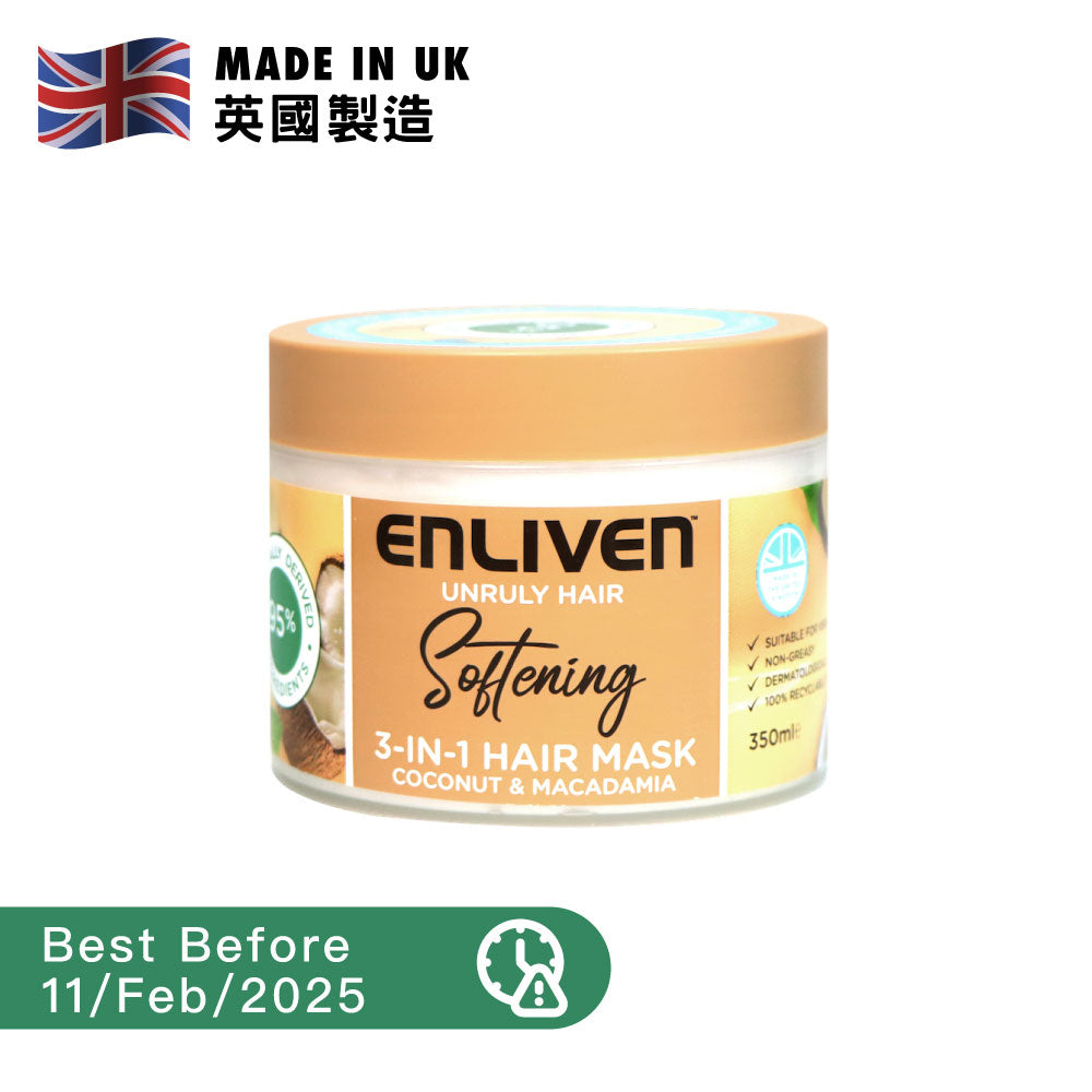 Enliven Coconut & Macadamia Softening 3-in-1 Hair Mask 350ml