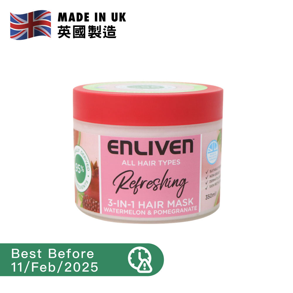 Enliven Watermelon & Pomegranate Softening 3-in-1 Hair Mask 350ml
