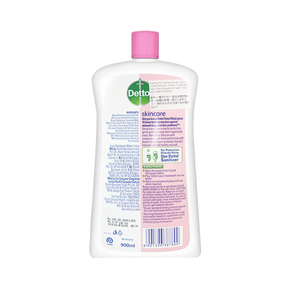 Dettol Skincare Antibacterial Hand Wash (Refill) 900ml