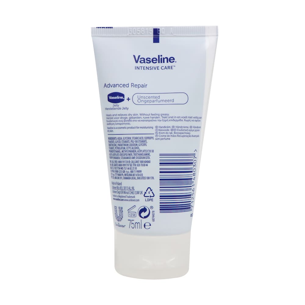 Vaseline Intensive Care Fragrance Free Hand Cream 75ml