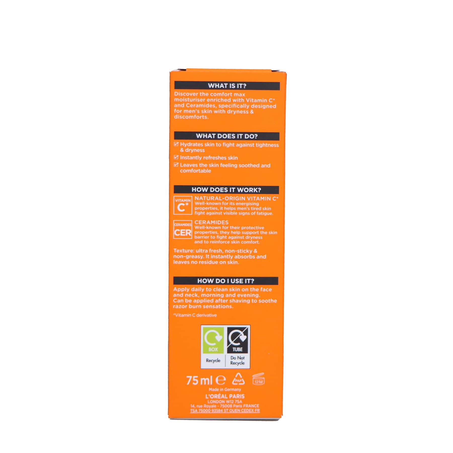 L'Oreal Paris Men Expert Hydra Energetic Comfort Max Moisturiser 75ml