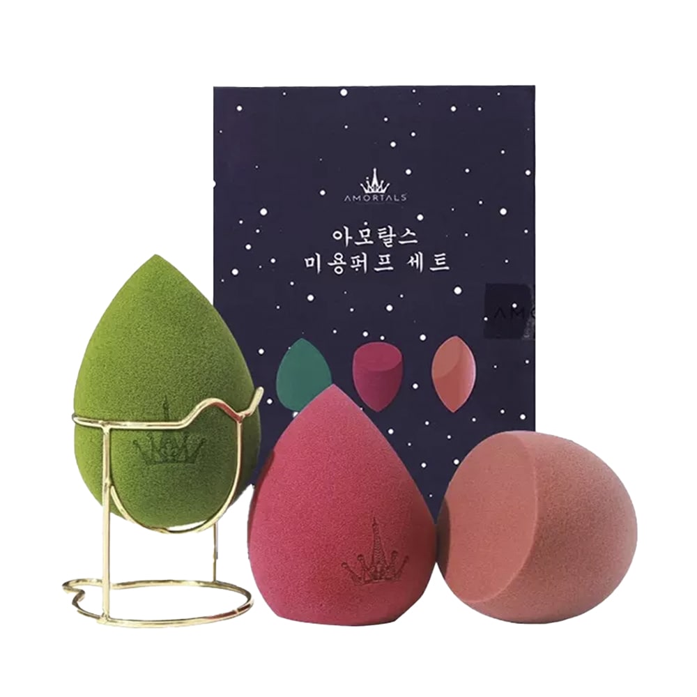 AMORTALS Starry Sky Beauty Blender Set (3 Makeup Sponges with Metal Holder)