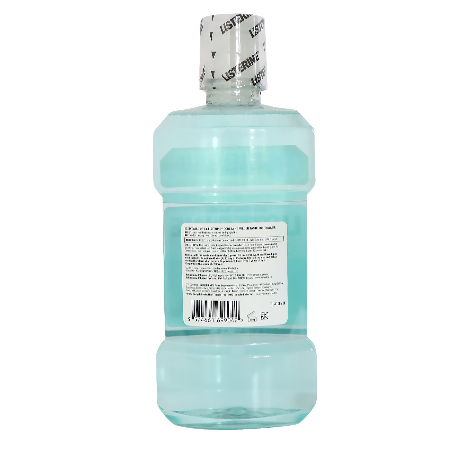 Listerine Cool Mint Mouthwash Milder Taste 750ml