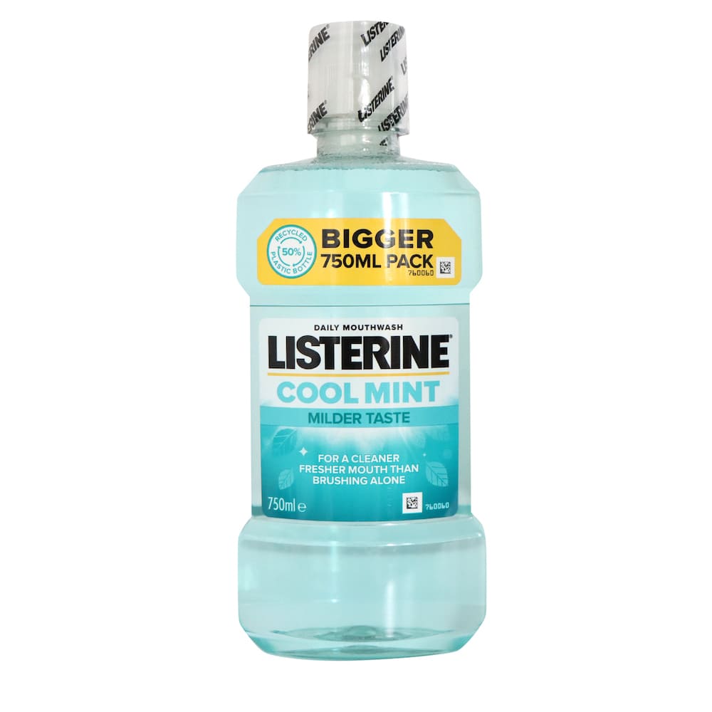 Listerine Cool Mint Mouthwash Milder Taste 750ml