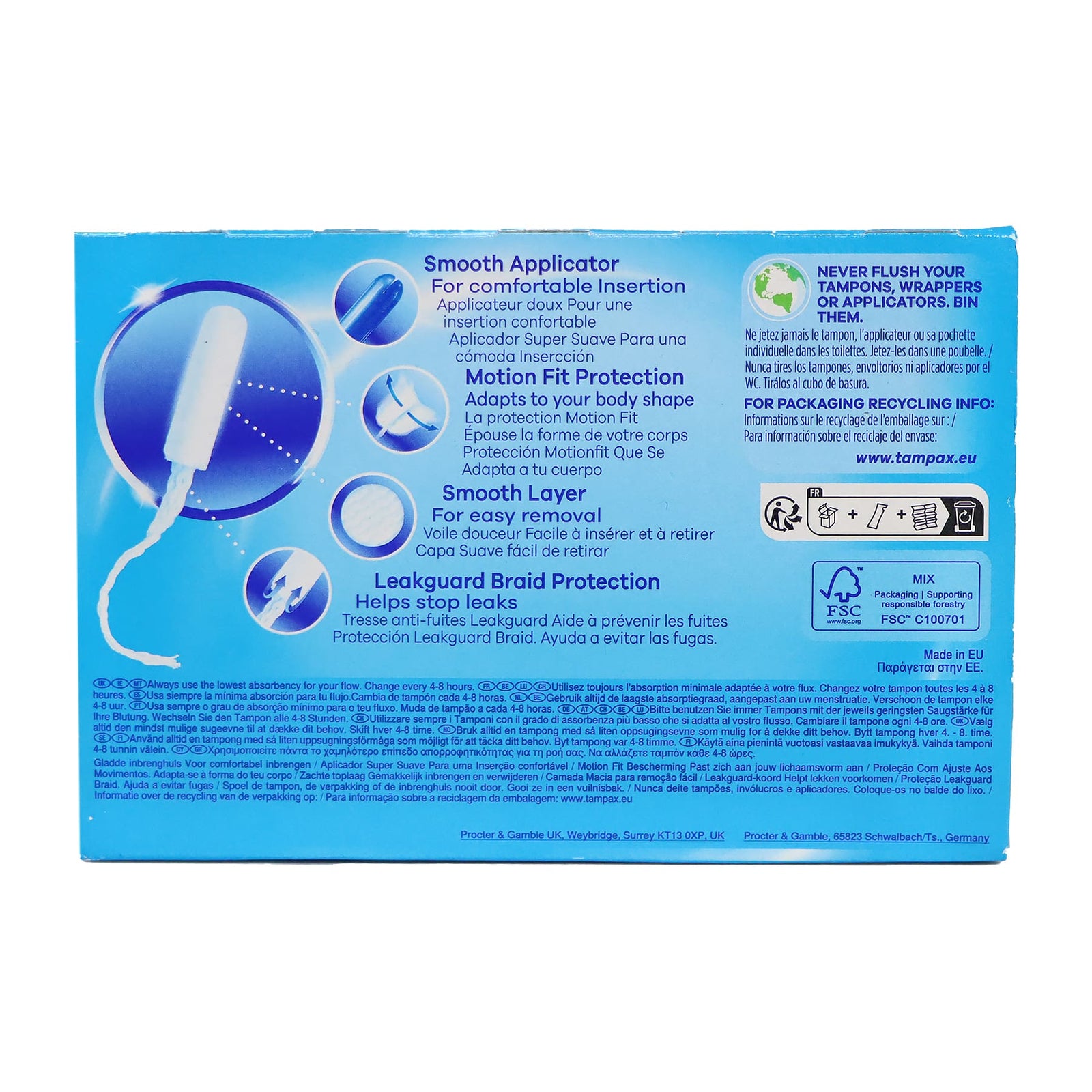 Tampax Pearl衛生棉條連導入管 36條裝 (正常流量)