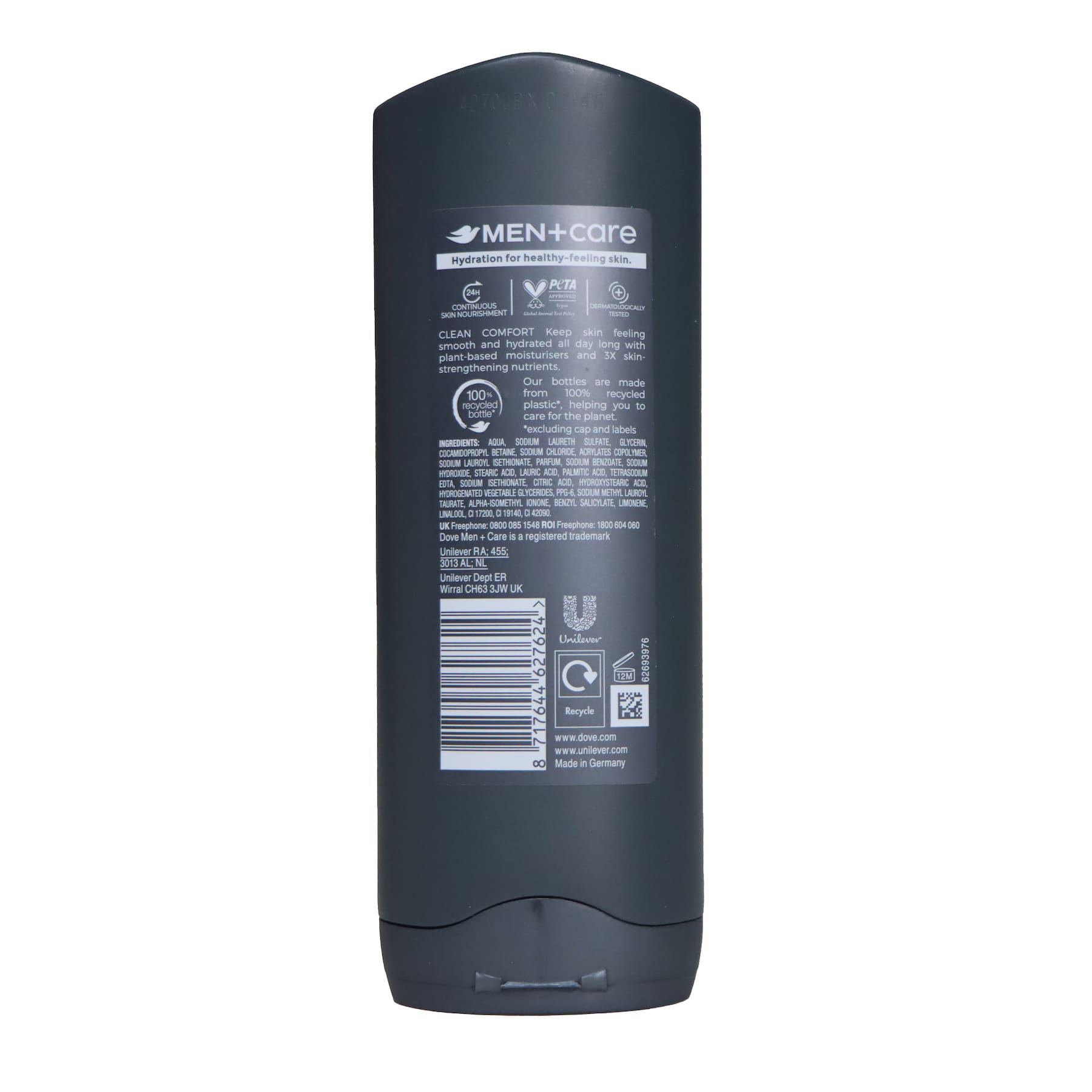 Dove Men+Care Hydrating Clean Comfort 3-in-1 Body, Face & Hair Wash 250ml