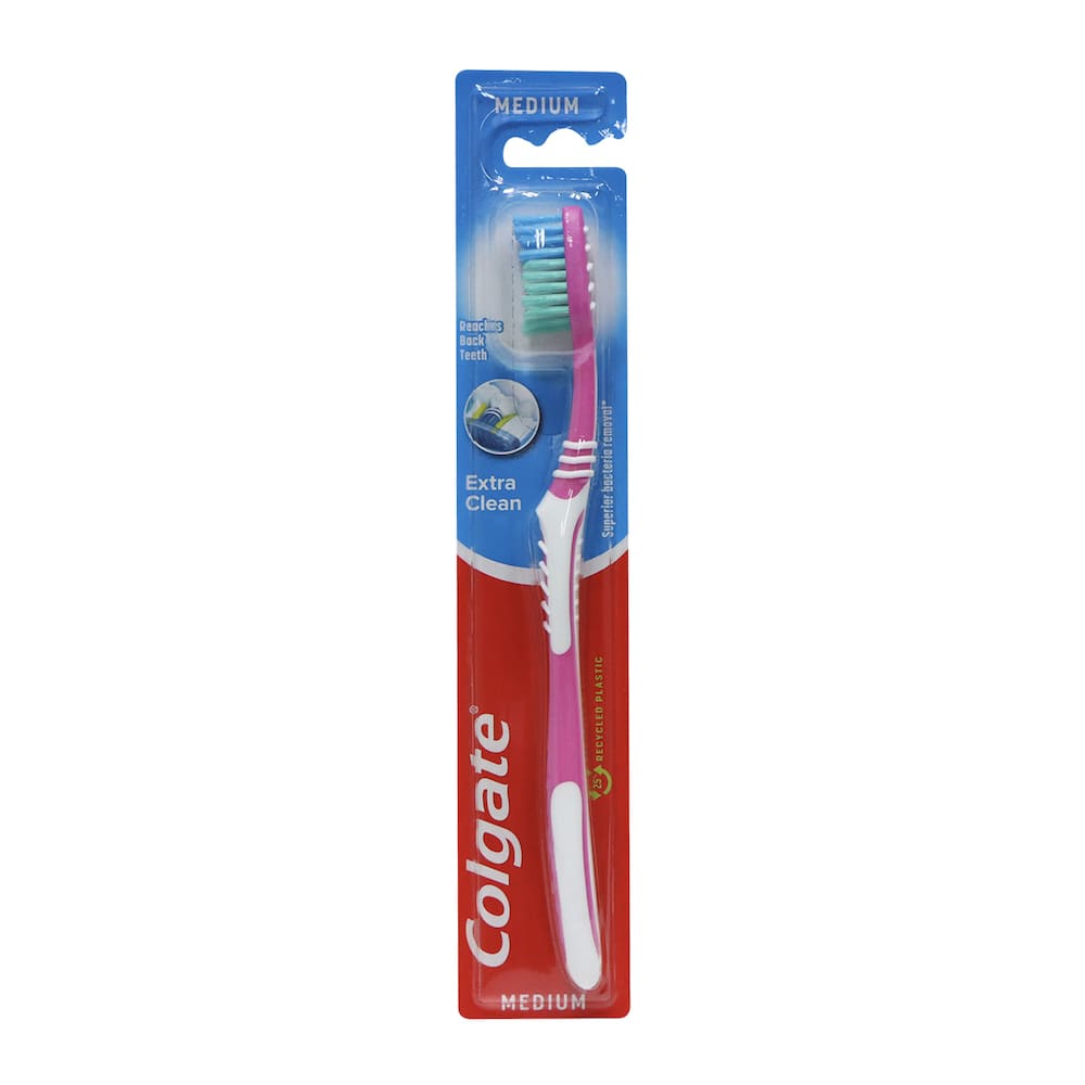 Colgate Extra Clean Medium Bristle Toothbrush (Pink)