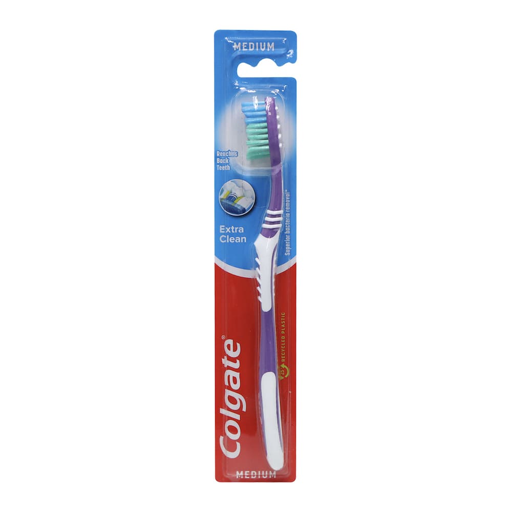 Colgate Extra Clean Medium Bristle Toothbrush (Purple)