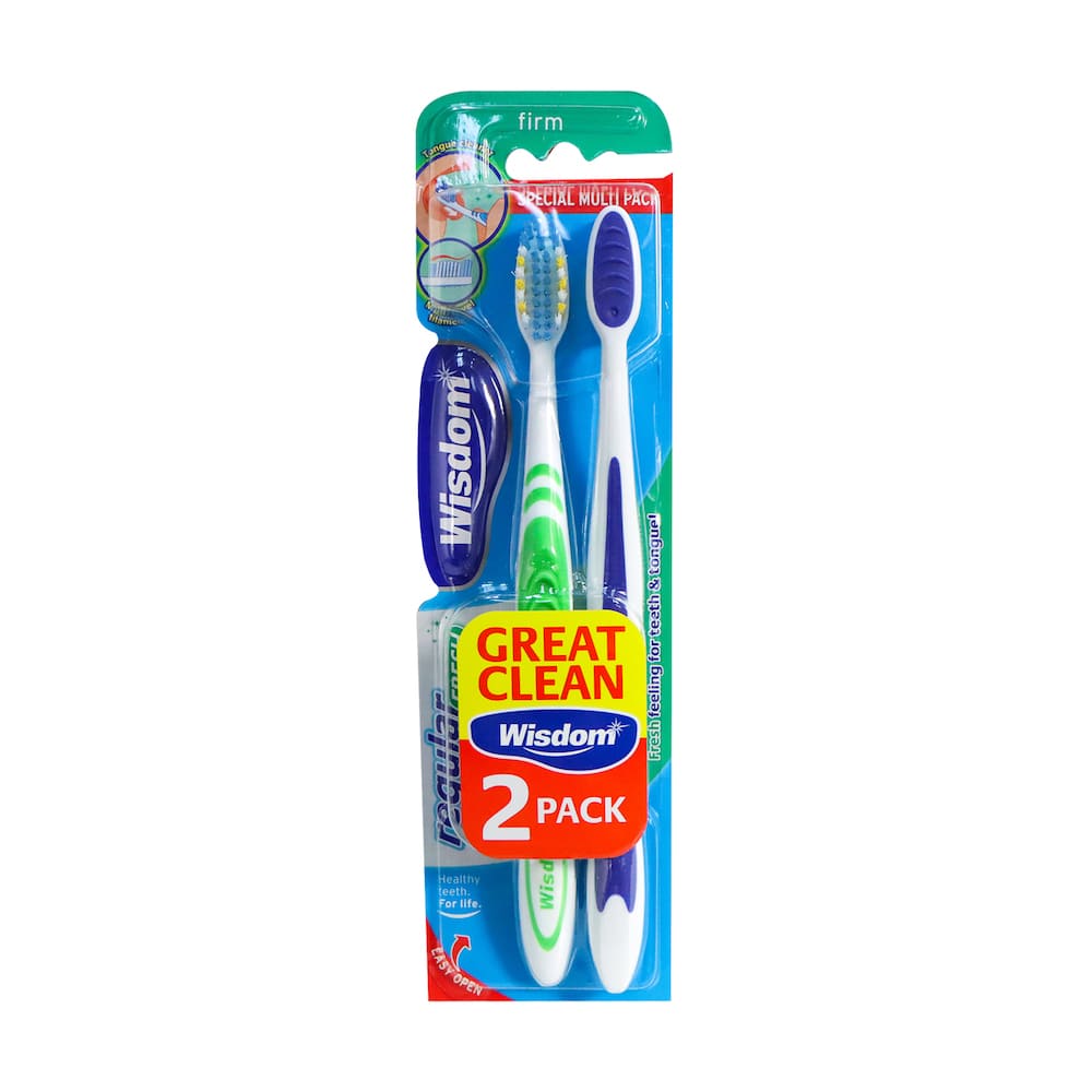 Wisdom Firm Toothbrush 2pcs (Green & Blue)