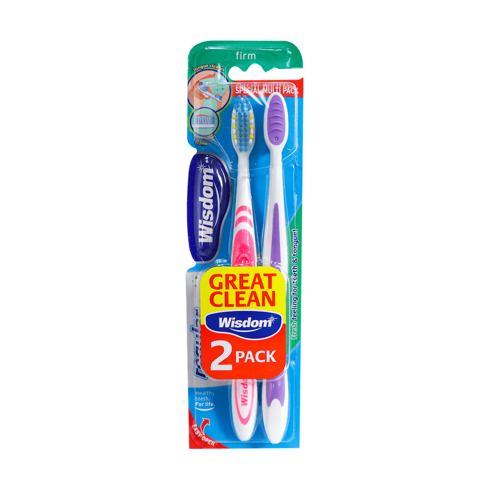 Wisdom Firm Toothbrush 2pcs (Pink & Purple)