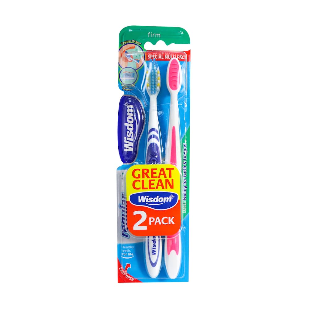 Wisdom Firm Toothbrush 2pcs (Blue & Pink)