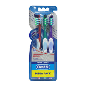 Oral-B 專業多向潔淨刷毛牙刷 3支裝 (紫色+綠色+紅色)