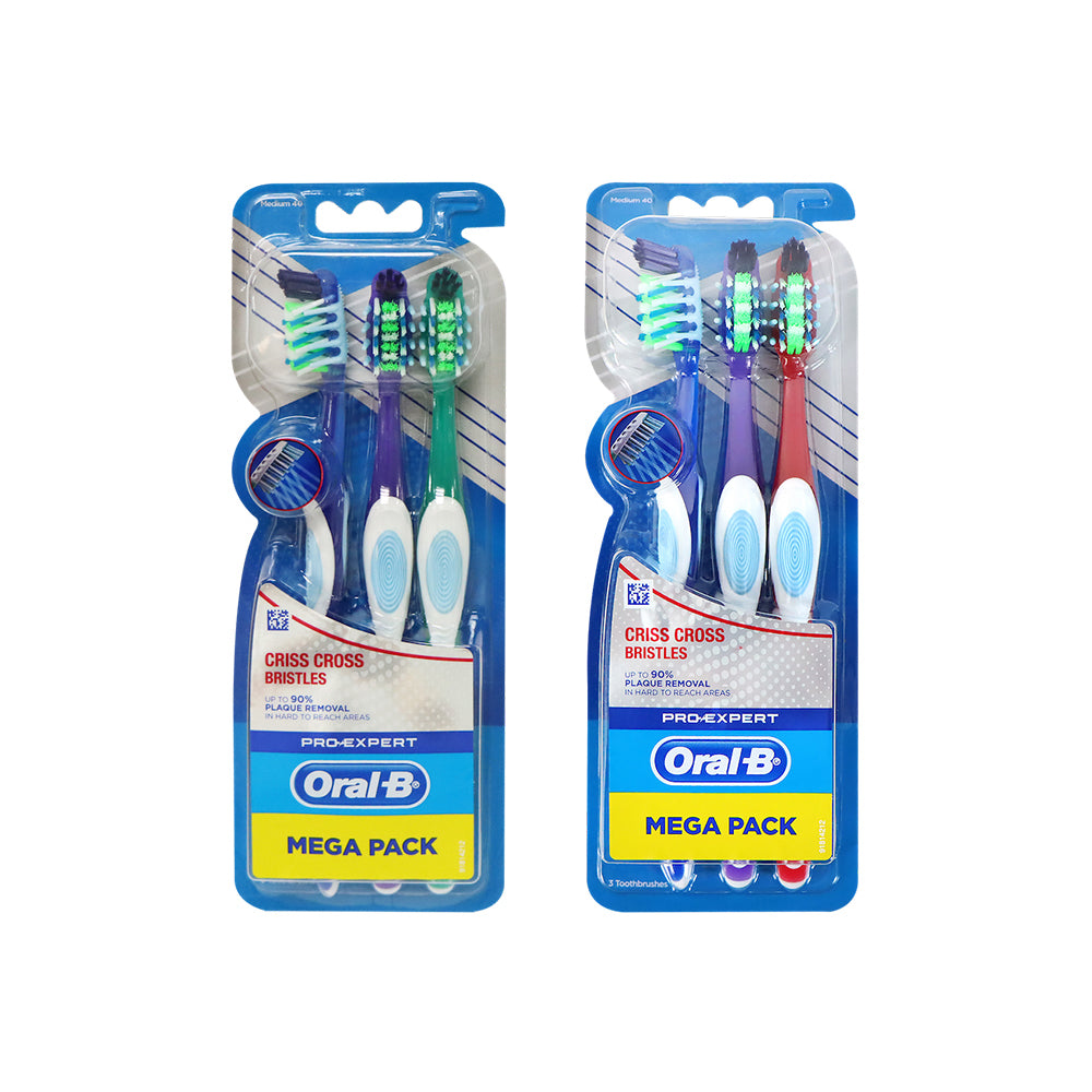 Oral-B 專業多向潔淨刷毛牙刷 3支裝 (顏色隨機)