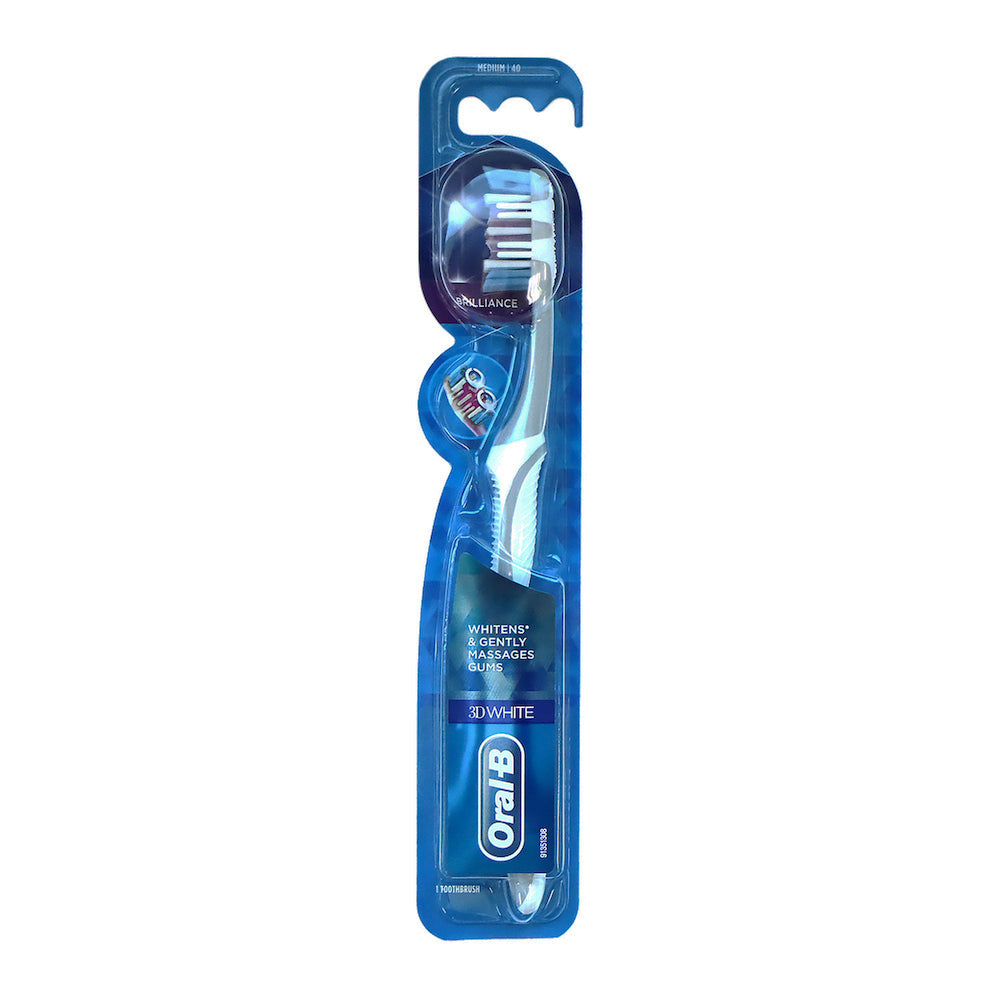 Oral-B 3D White Brilliance Medium Manual Toothbrush (Blue)