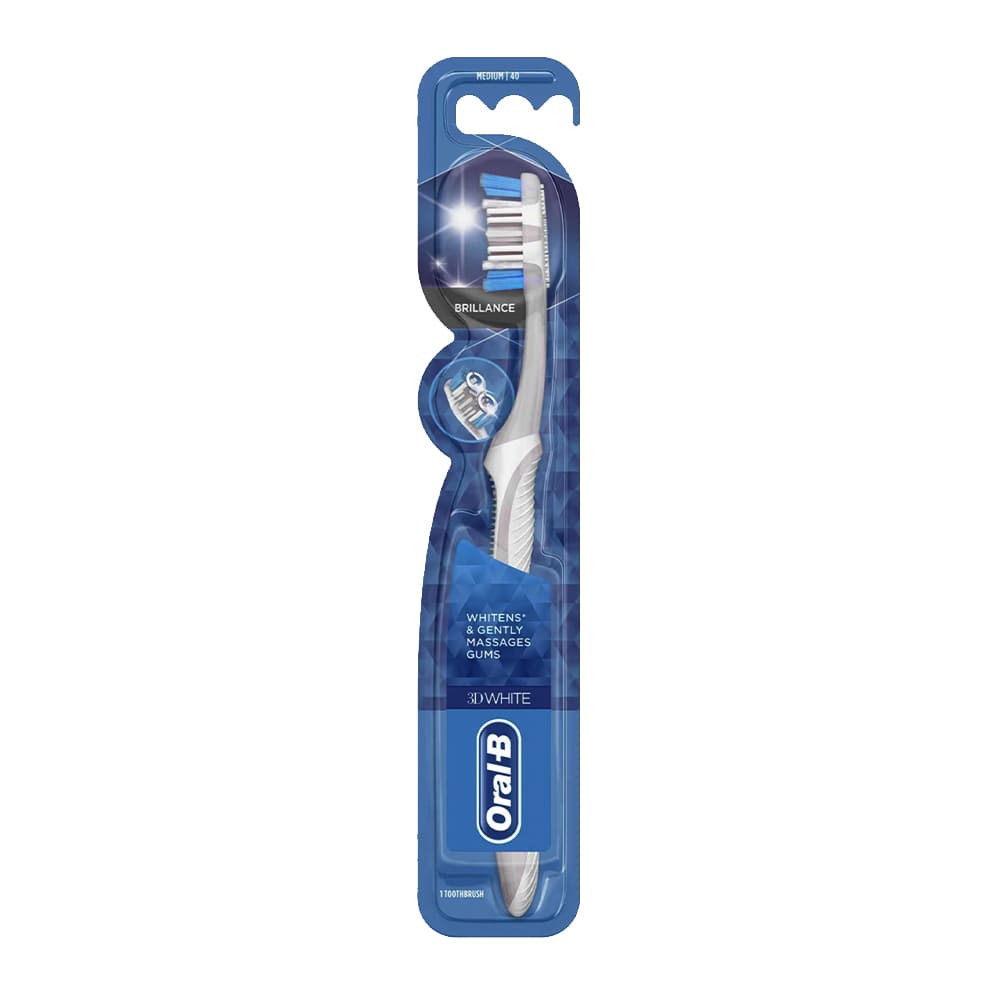 Oral-B 3D White Brilliance Medium Manual Toothbrush (Grey)