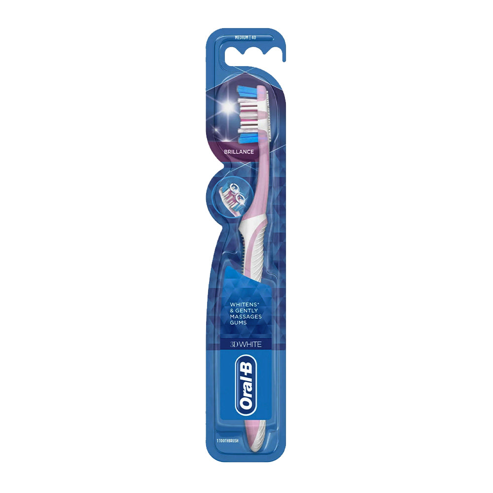 Oral-B 3D White Brilliance Medium Manual Toothbrush (Pastel Violet)