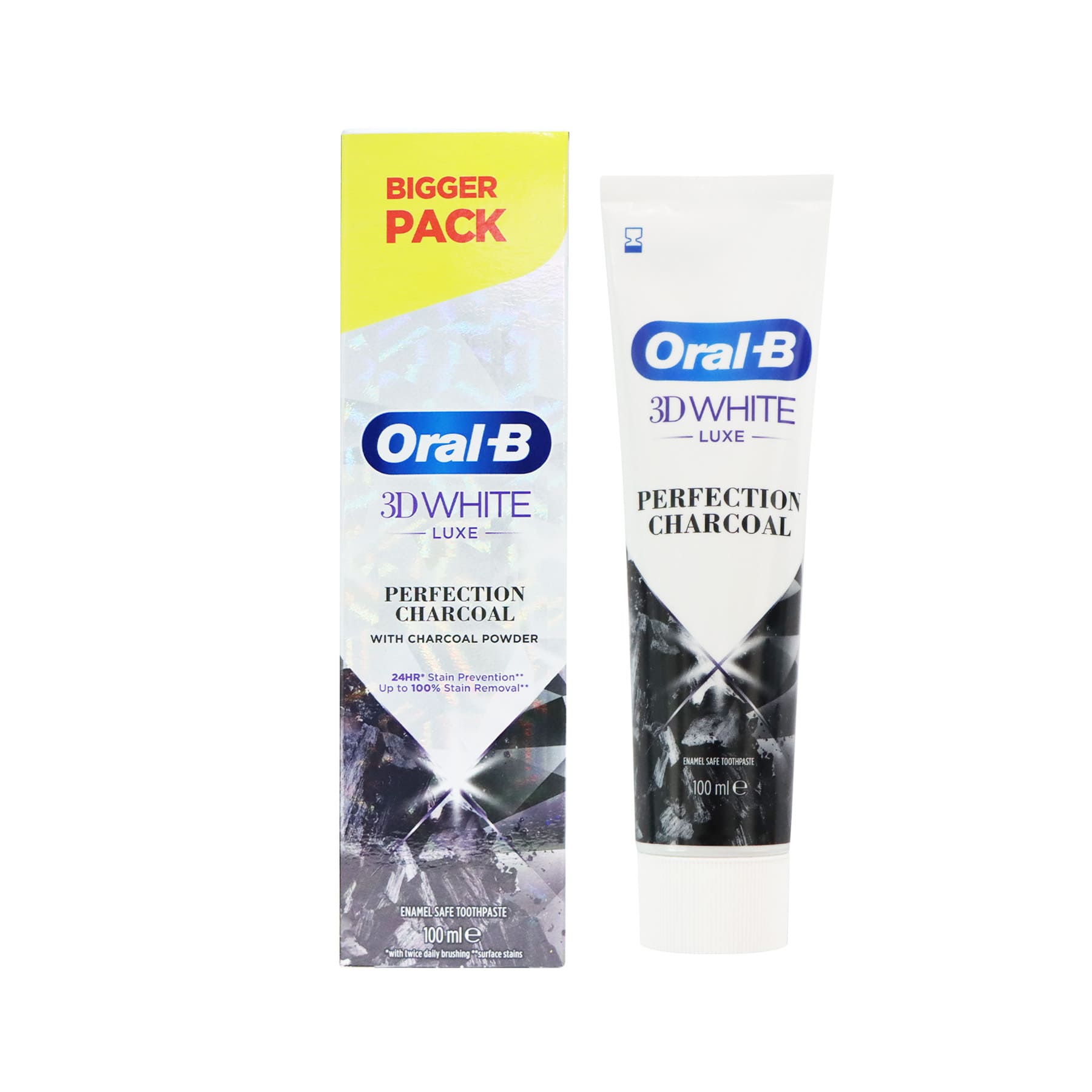 Oral-B 3D White Luxe Perfection Charcoal Toothpaste 100ml x 2