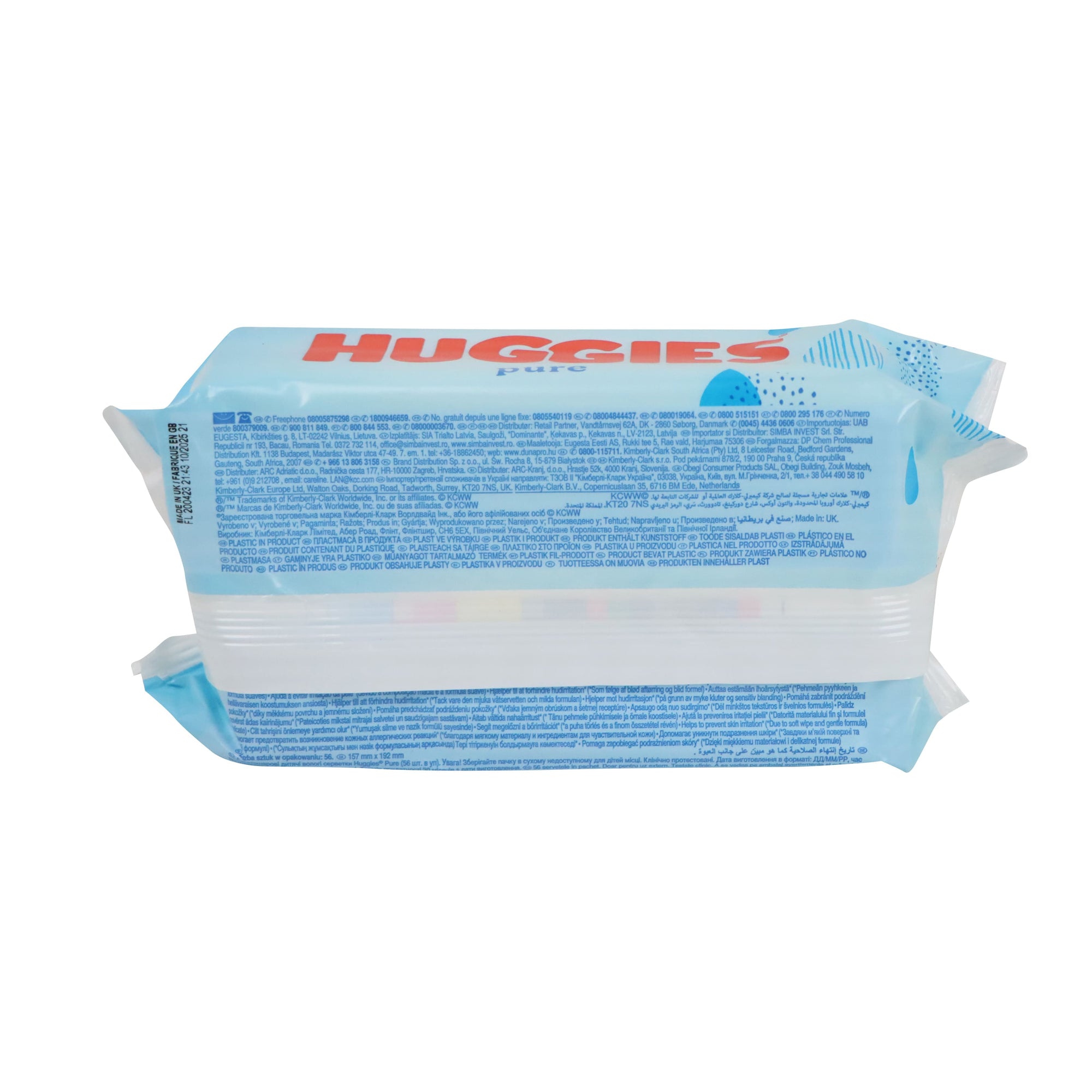 Huggies Pure Water Baby Wipes 56pcs