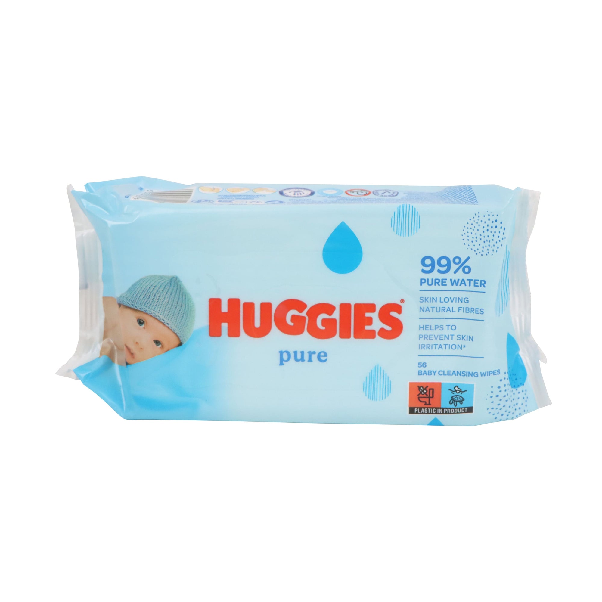 Huggies Pure Water Baby Wipes 56pcs