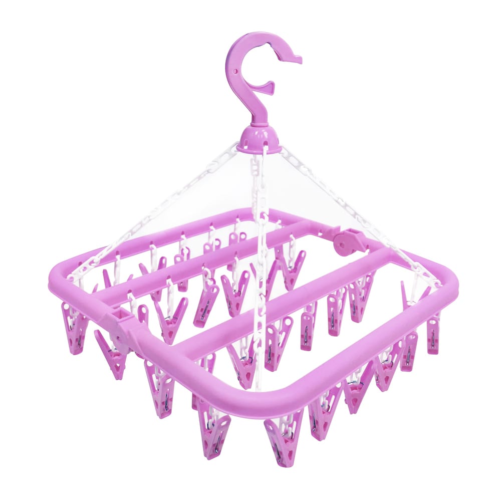 Foldable Clothes Hanger Drying Rack (Purple)