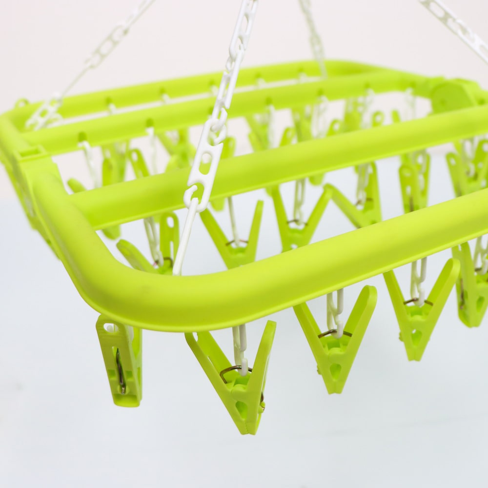 可折疊防風晾衣夾架 (綠色)