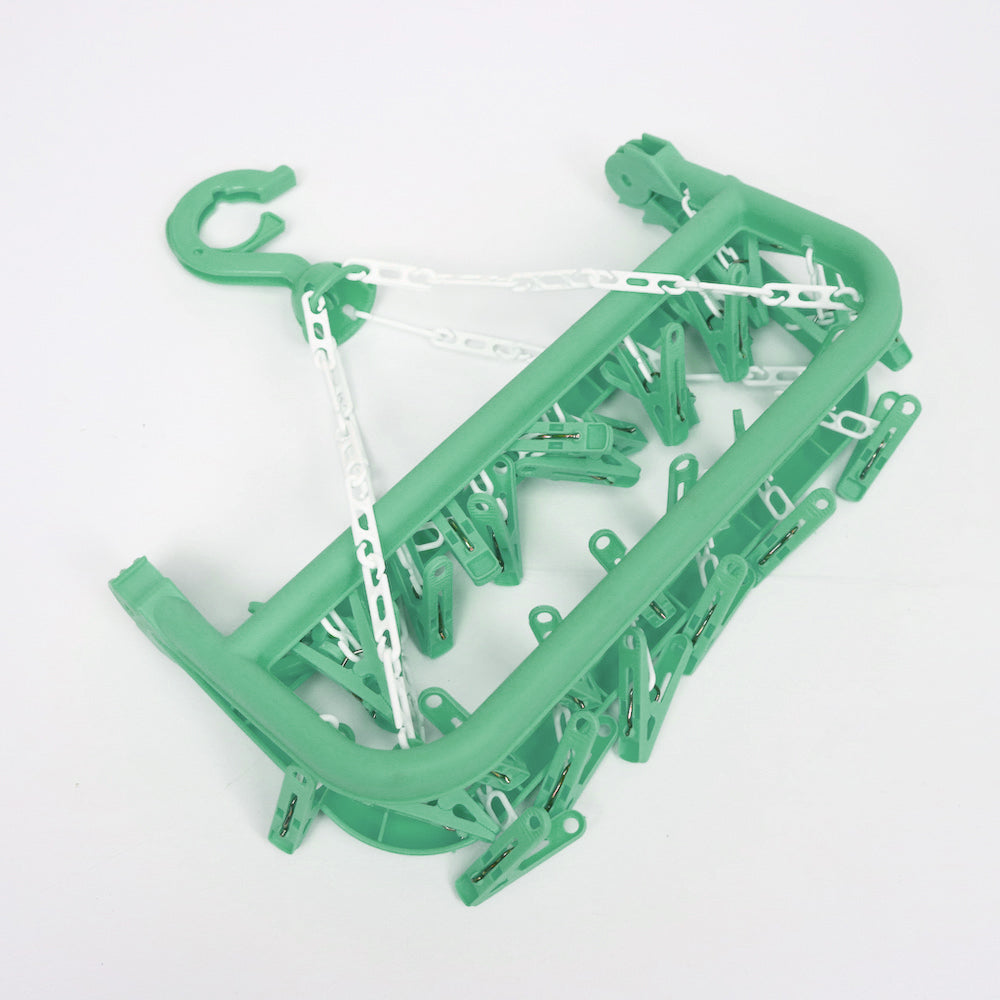 可折疊防風晾衣夾架 (深綠色)