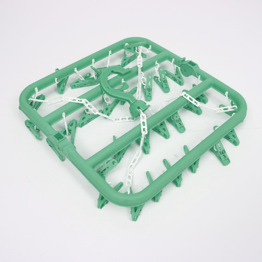 可折疊防風晾衣夾架 (深綠色)