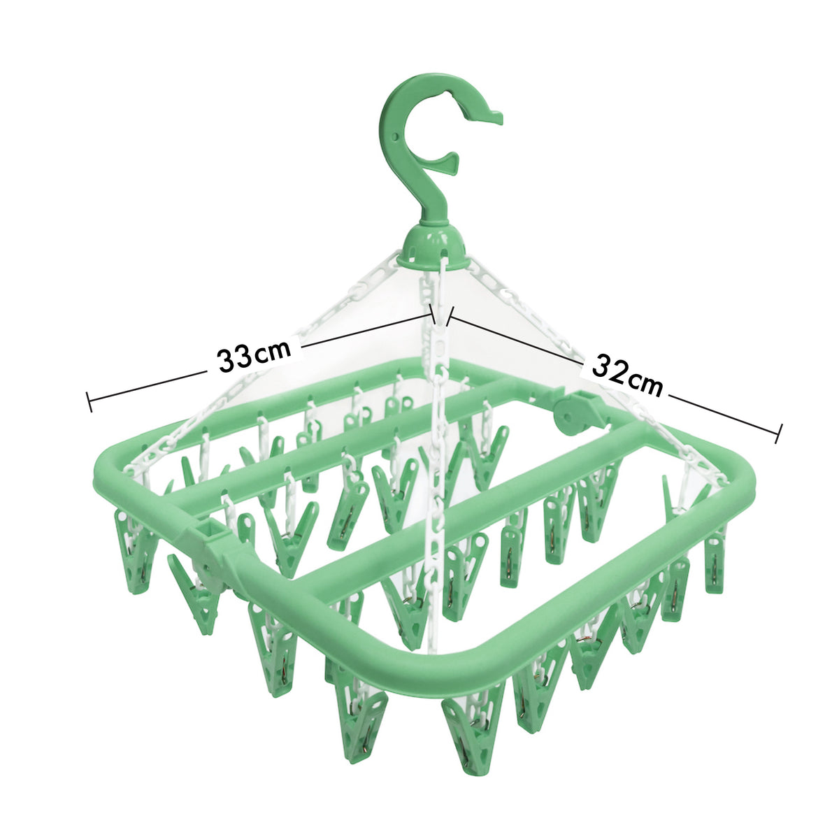 可折疊防風晾衣夾架 (深綠色)