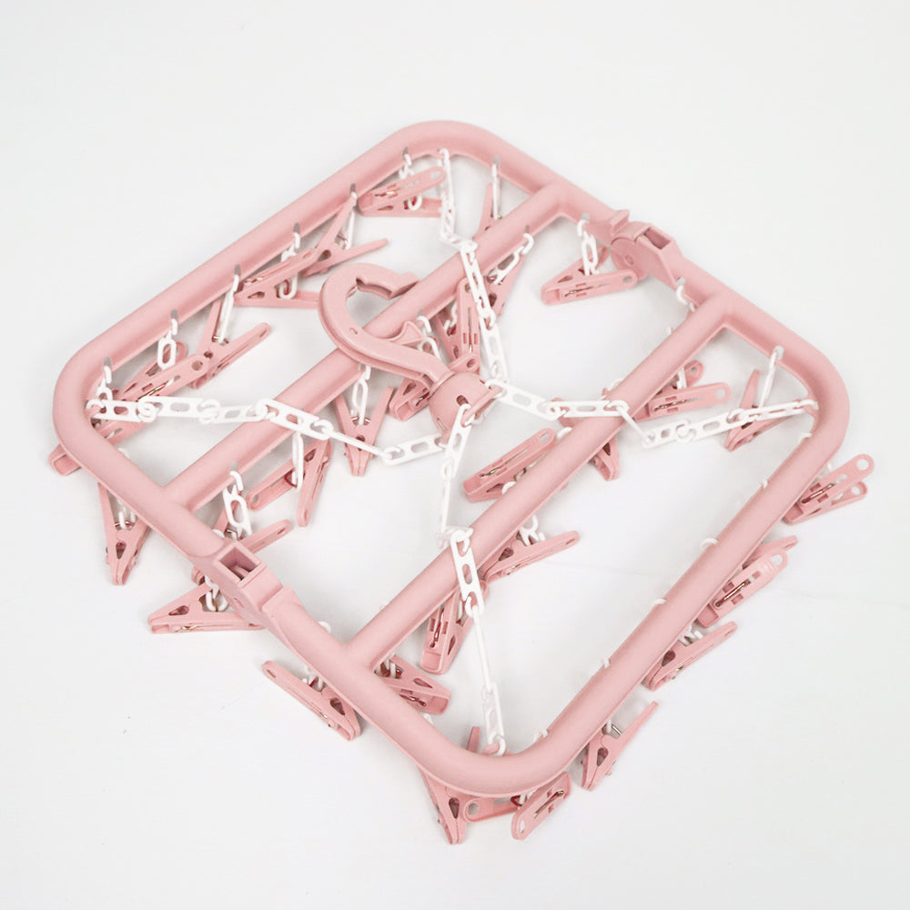 Foldable Clothes Hanger Drying Rack (Pink)