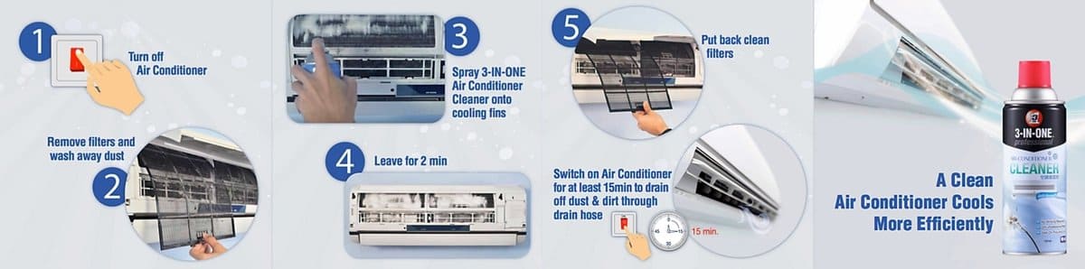 WD-40 3-IN-ONE Professional Air Conditioner Cleaner (Summer Breeze) 331ml 