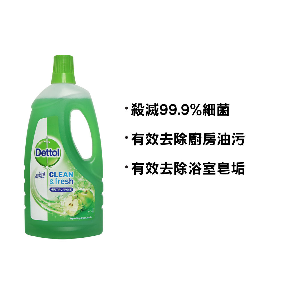 Dettol Clean and Fresh Multi Purpose Cleaner 1L (Refreshing Green Apple)