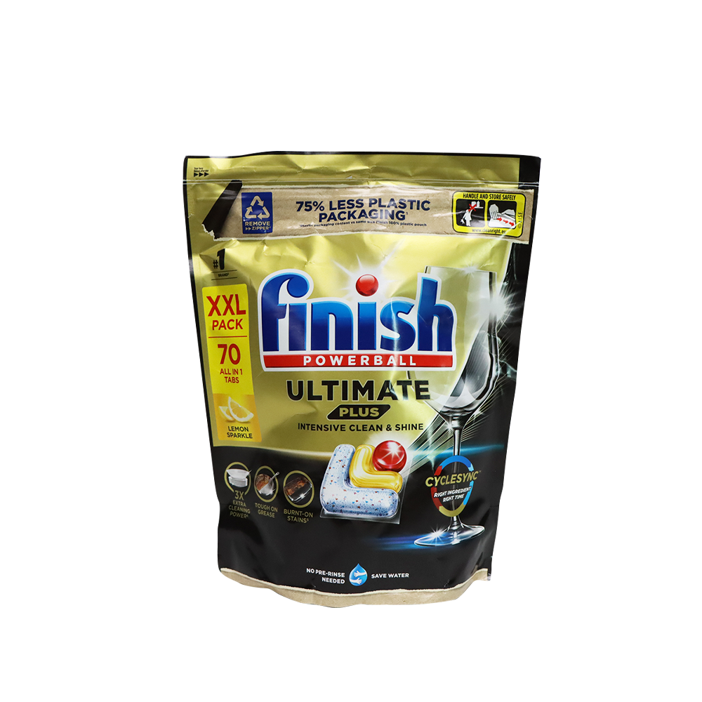 Finish 亮碟 升級全效深層潔淨碗碟清潔球 70粒 (洗碗碟機專用) (檸檬味)