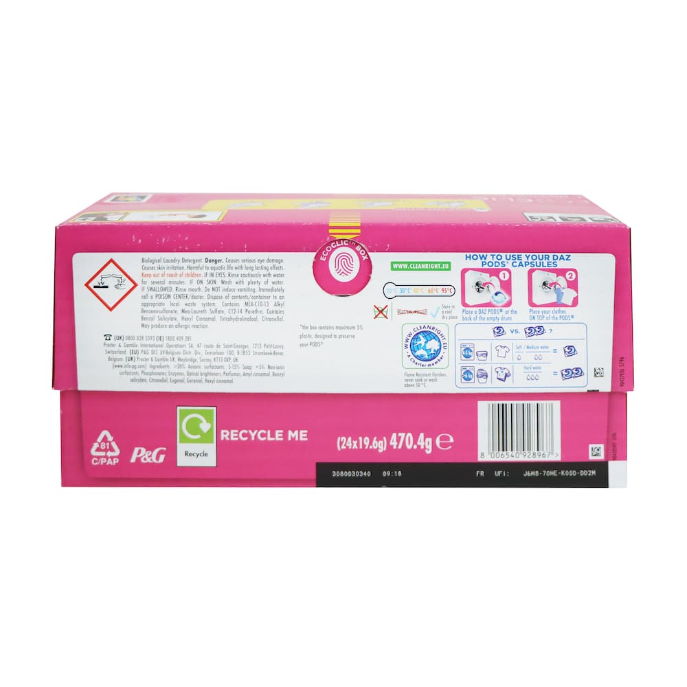 [P&G] DAZ Pink Edition All-in-One Laundry Pods 24pcs Cherry Blossom