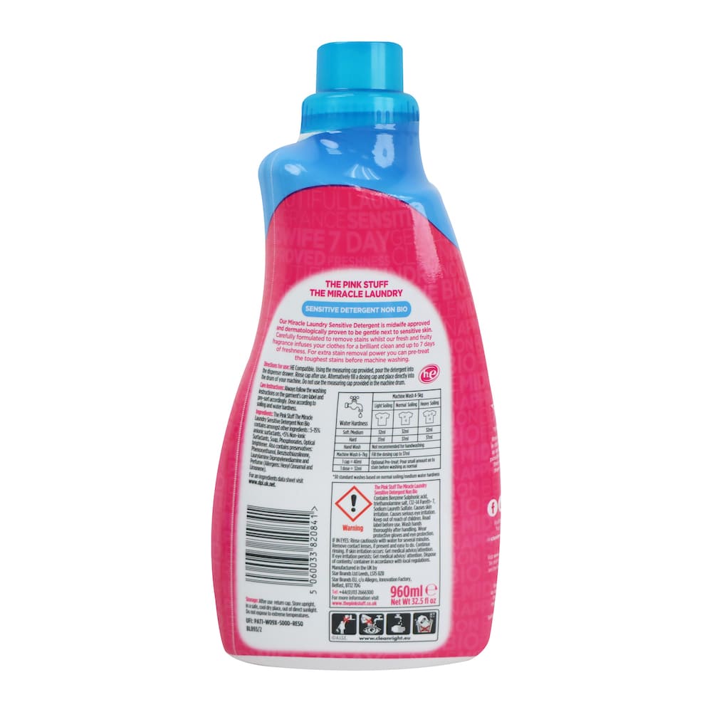 The Pink Stuff The Miracle Laundry Sensitive Detergent Non-Bio 960ml