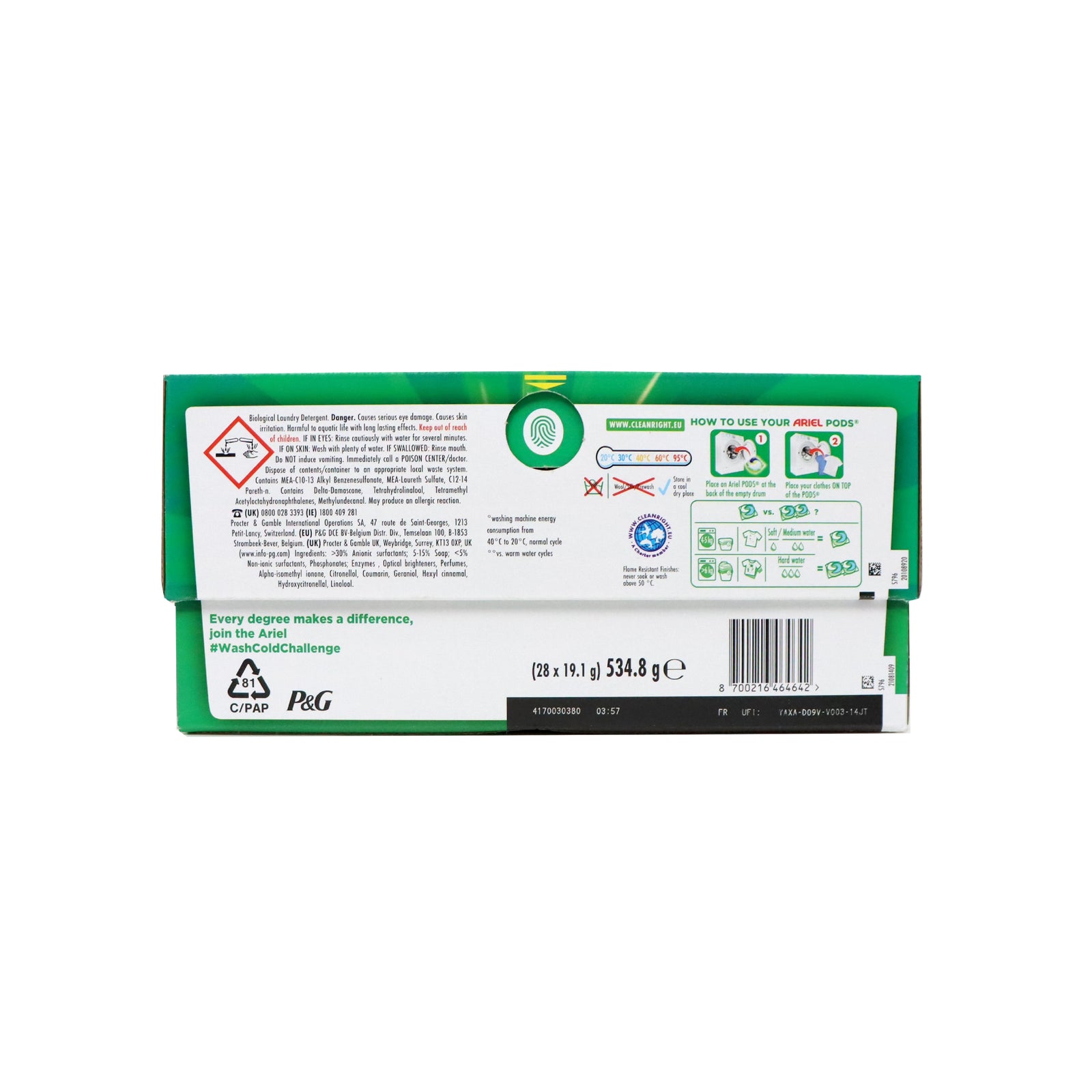 Ariel 全效經典洗衣球 環保紙盒裝 28粒裝