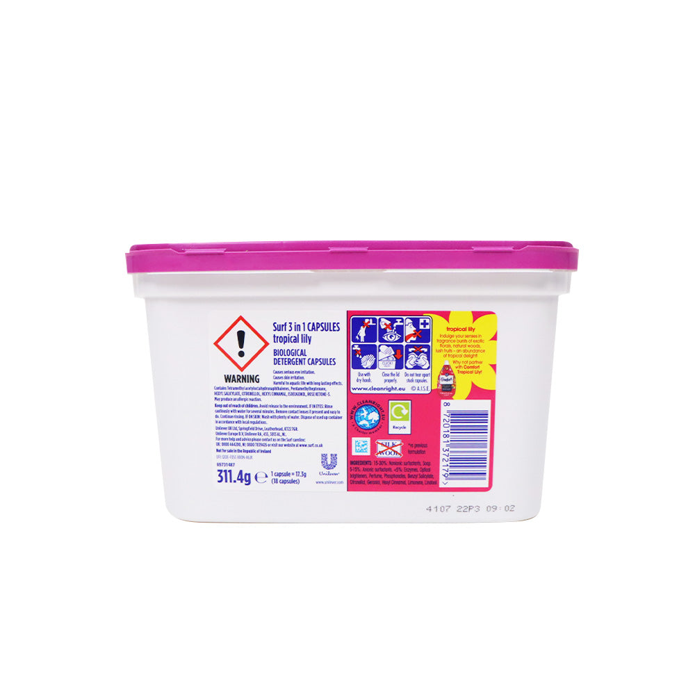 Surf 全效清香洗衣珠 (熱帶百合香) 18粒裝