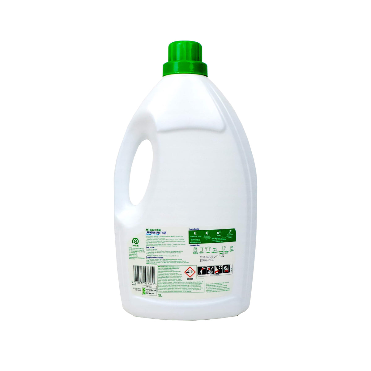 Dettol 滴露 99.9%殺菌衣物消毒液 3公升家庭經濟裝 (棉柔清香)