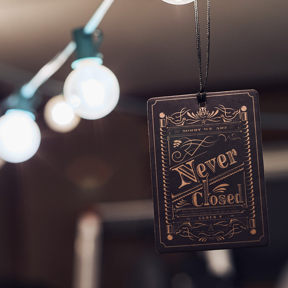 Sorry We're Never Closed Air Freshener Rose in a Hat