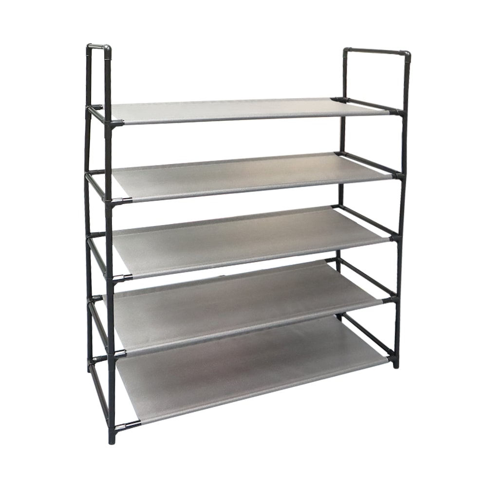 5 Tier Grey and Black Shoe Rack