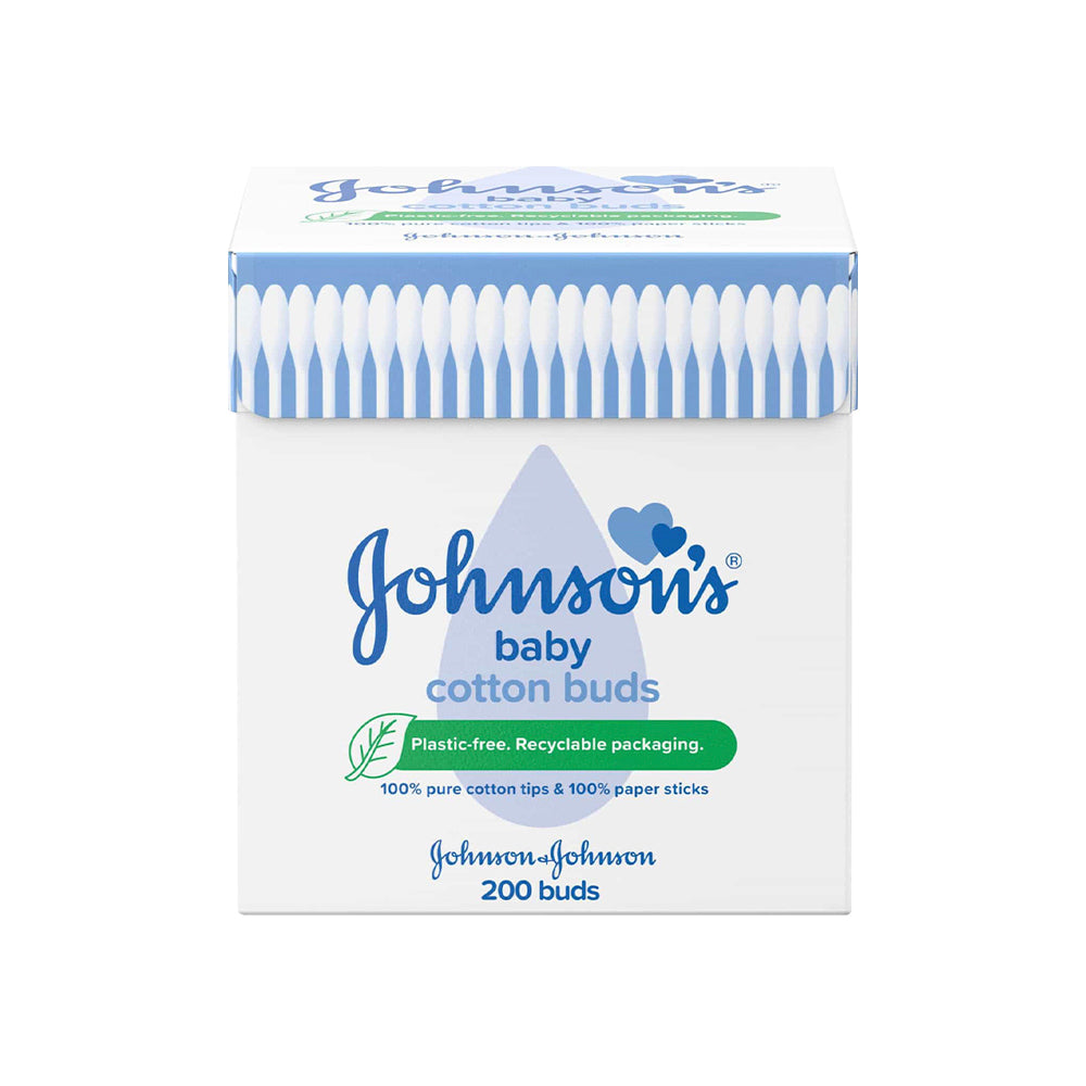 Johnson's Baby 強生嬰兒 100%純棉棉花棒 200支 (無塑紙棒裝)