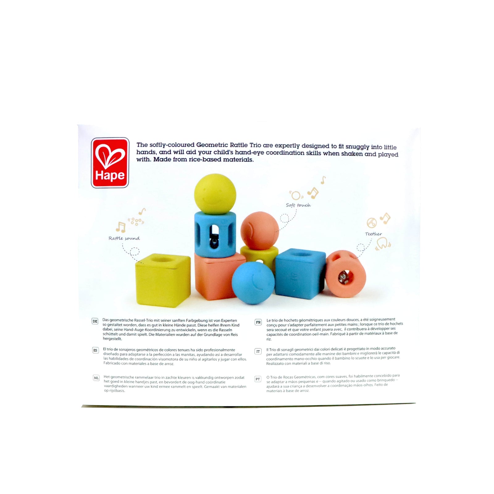 Hape 嬰幼兒玩具 幾何搖鈴三件組 (0M+)