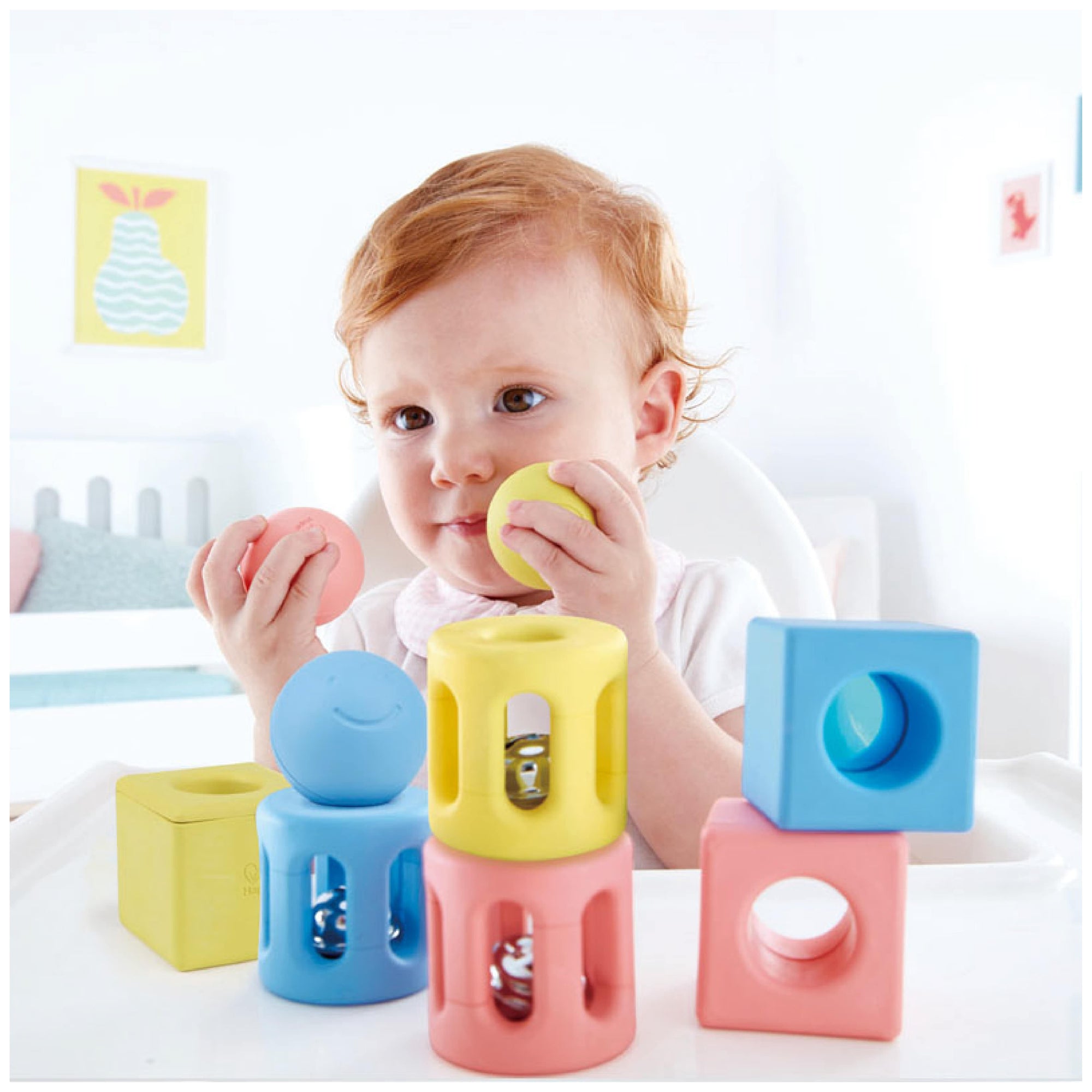 Hape 嬰幼兒玩具 幾何搖鈴三件組 (0M+)