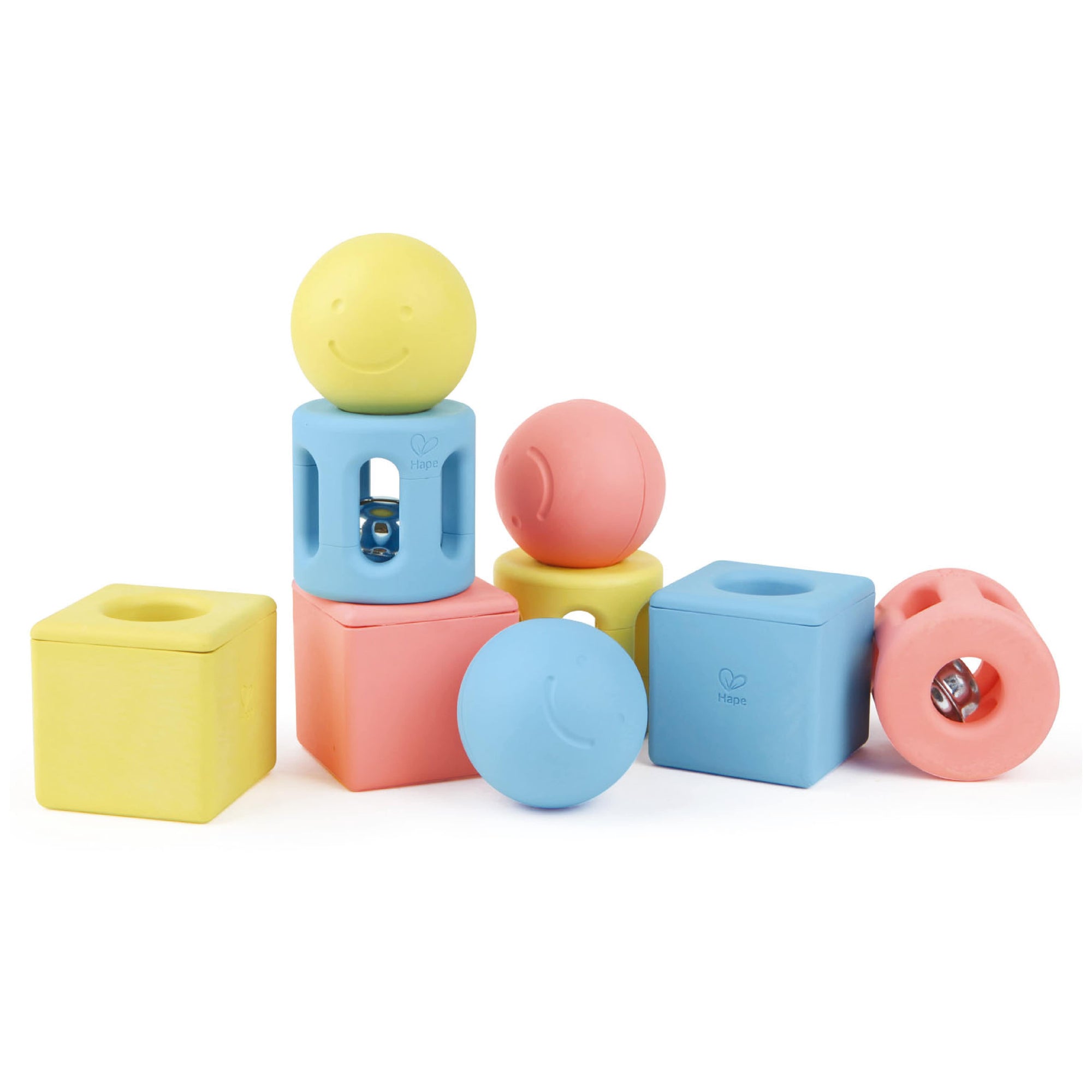Hape 嬰幼兒玩具 幾何搖鈴三件組 (0M+)