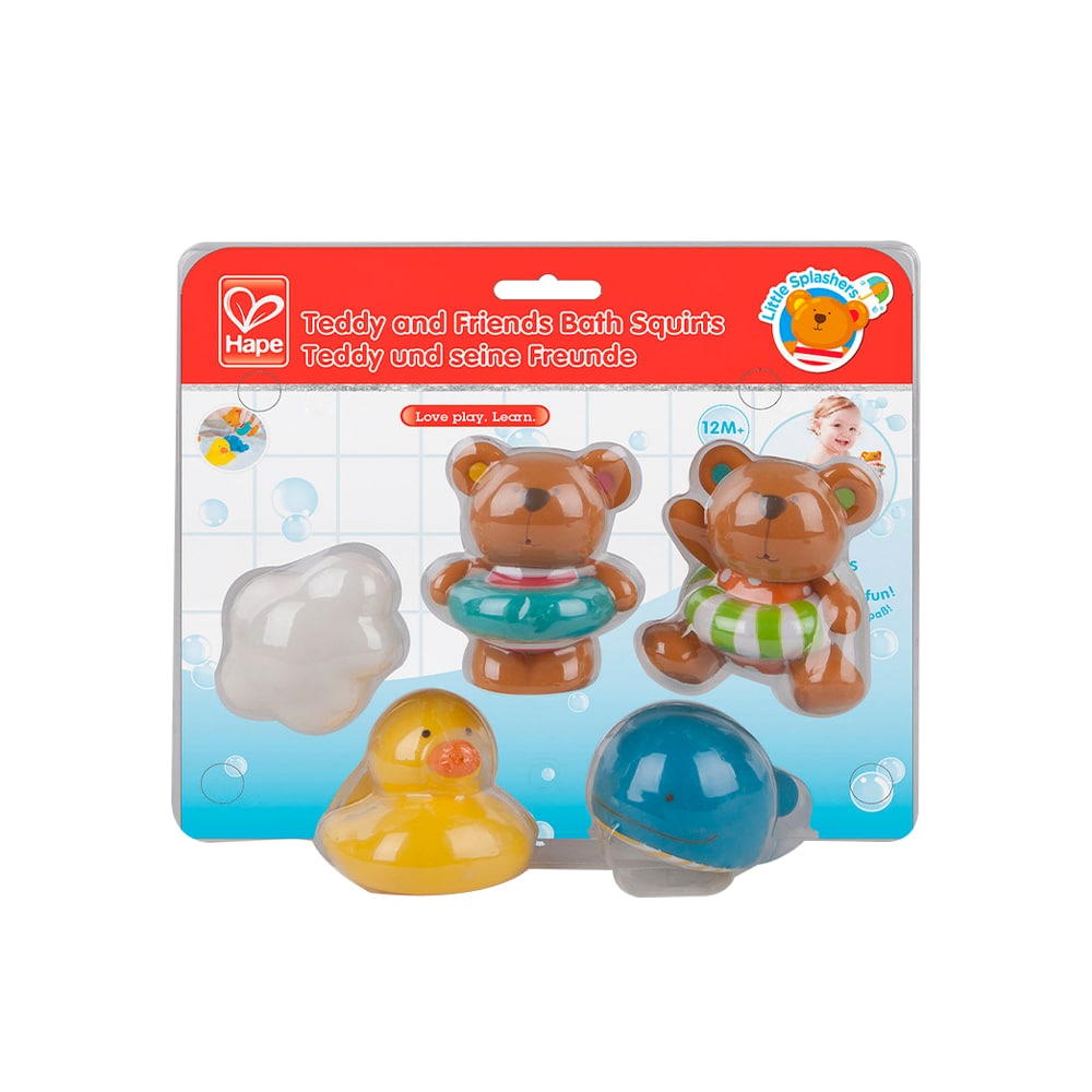 Hape 嬰幼兒玩具 泰迪朋友戲水公仔組合 (0M+)