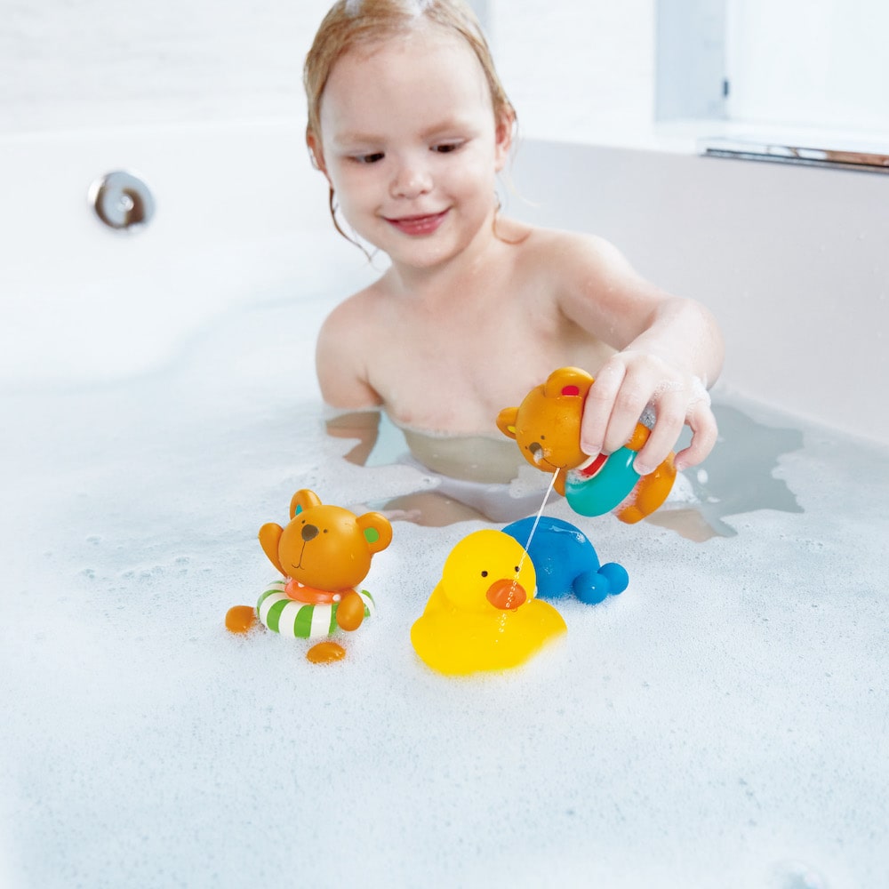 Hape 嬰幼兒玩具 泰迪朋友戲水公仔組合 (0M+)