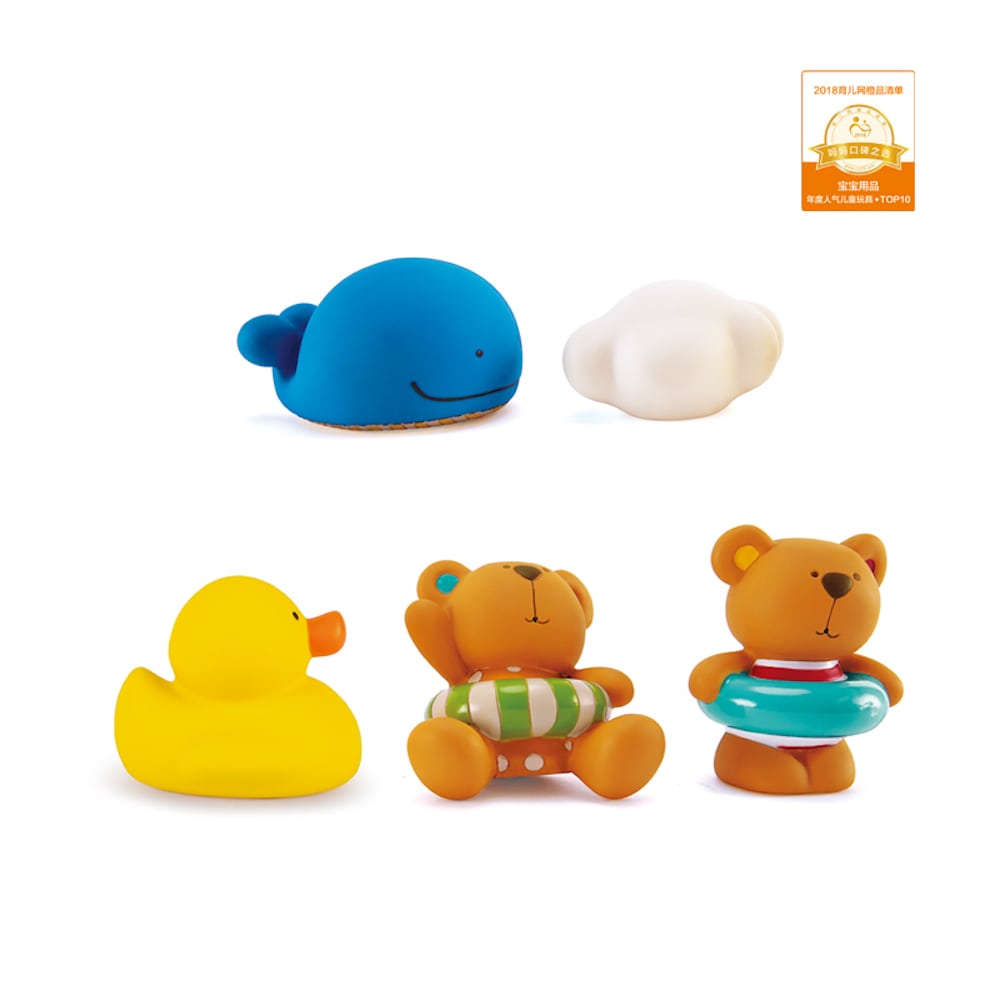Hape 嬰幼兒玩具 泰迪朋友戲水公仔組合 (0M+)
