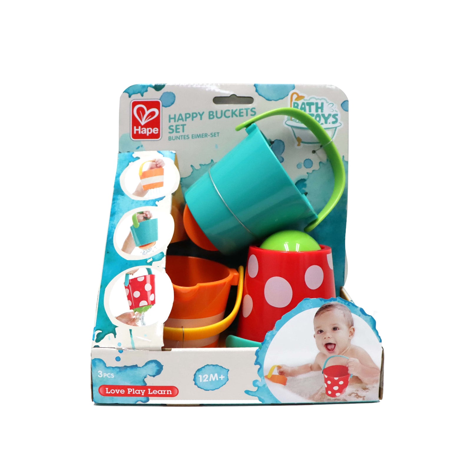 Hape 嬰幼兒玩具 花式水漏桶三件套 (12M+)