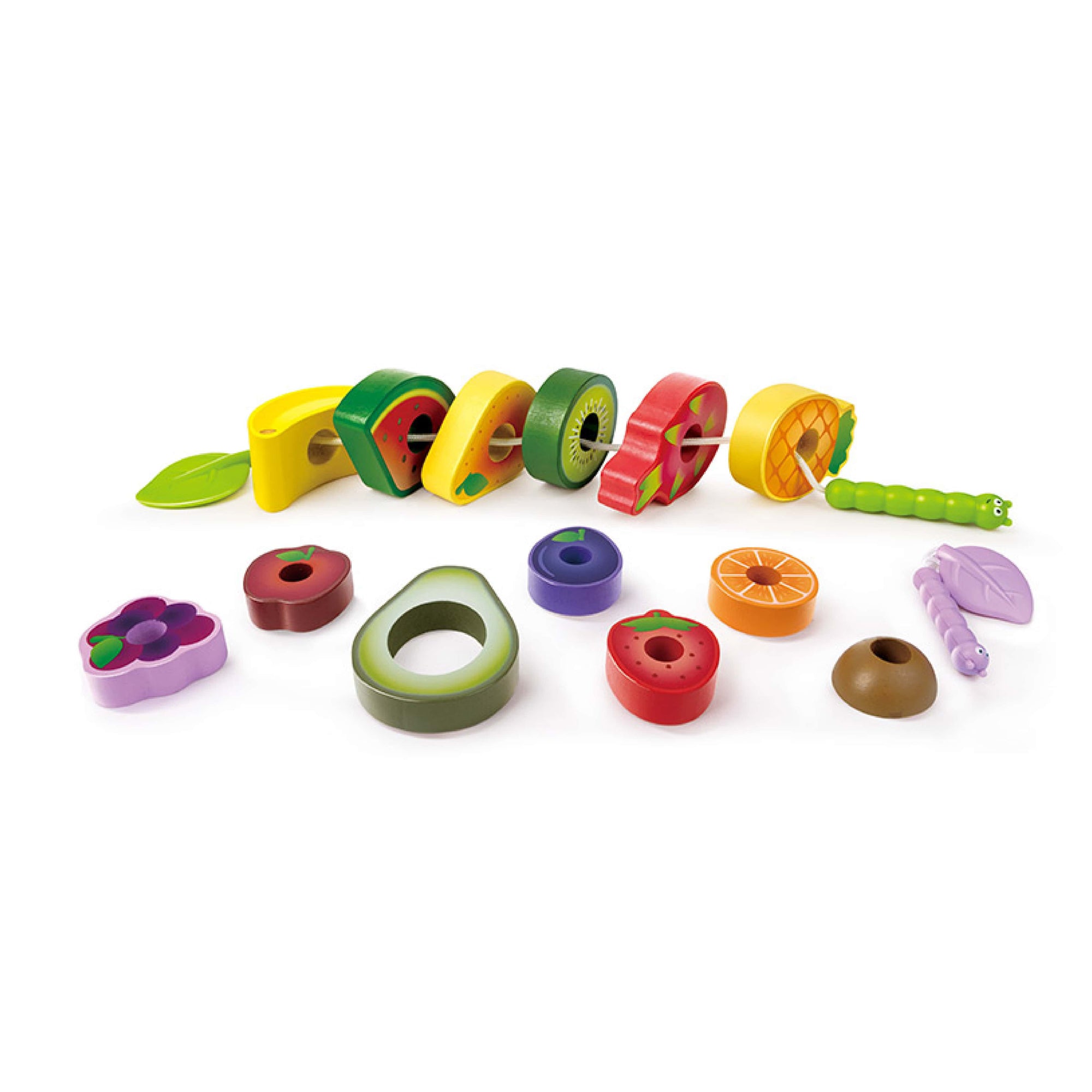 Hape 嬰幼兒玩具 貪吃蟲水果穿穿樂 (18M+)