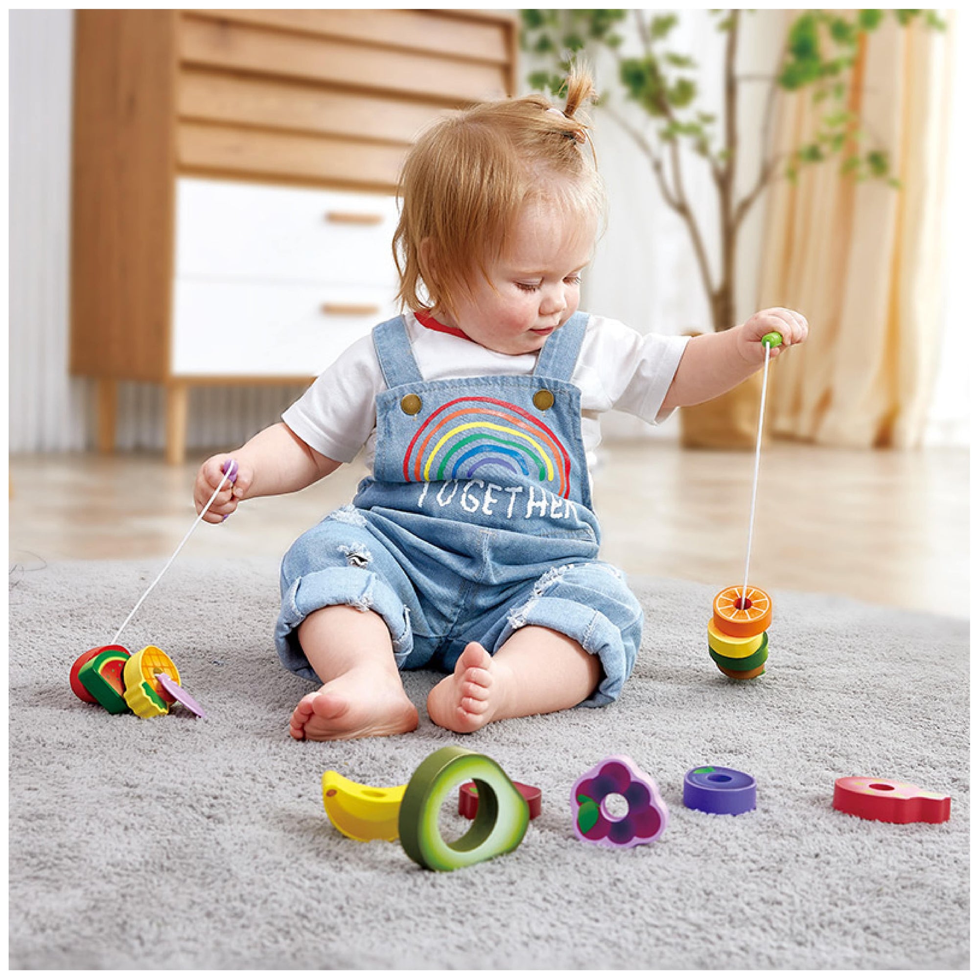 Hape 嬰幼兒玩具 貪吃蟲水果穿穿樂 (18M+)
